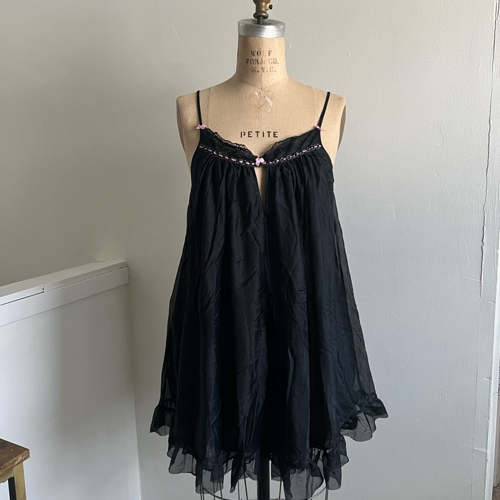 Betsey Johnson Black Slip Nighty
